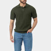Knitted Polo Shirt Olive Green