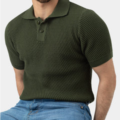 Knitted Polo Shirt Olive Green