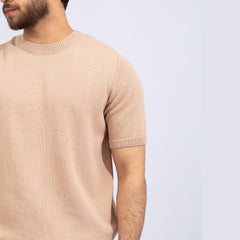 Knitted Crewneck Beige Tan