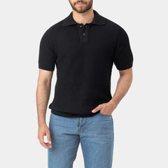 Knitted Polo Shirt Black