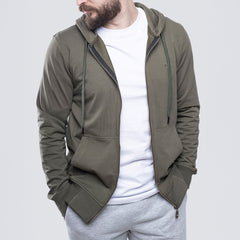 Light Full-Zip Hoodie Olive