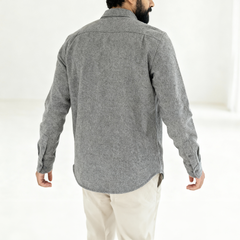 Plain Wool Shirt Iron Grey