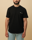 Curved Slub Tee Black