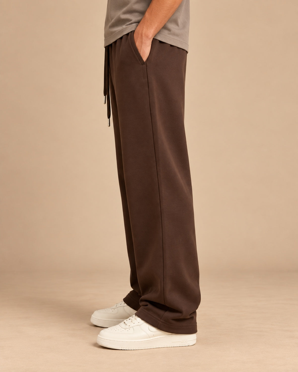 Wide-Leg Sweatpants Brown