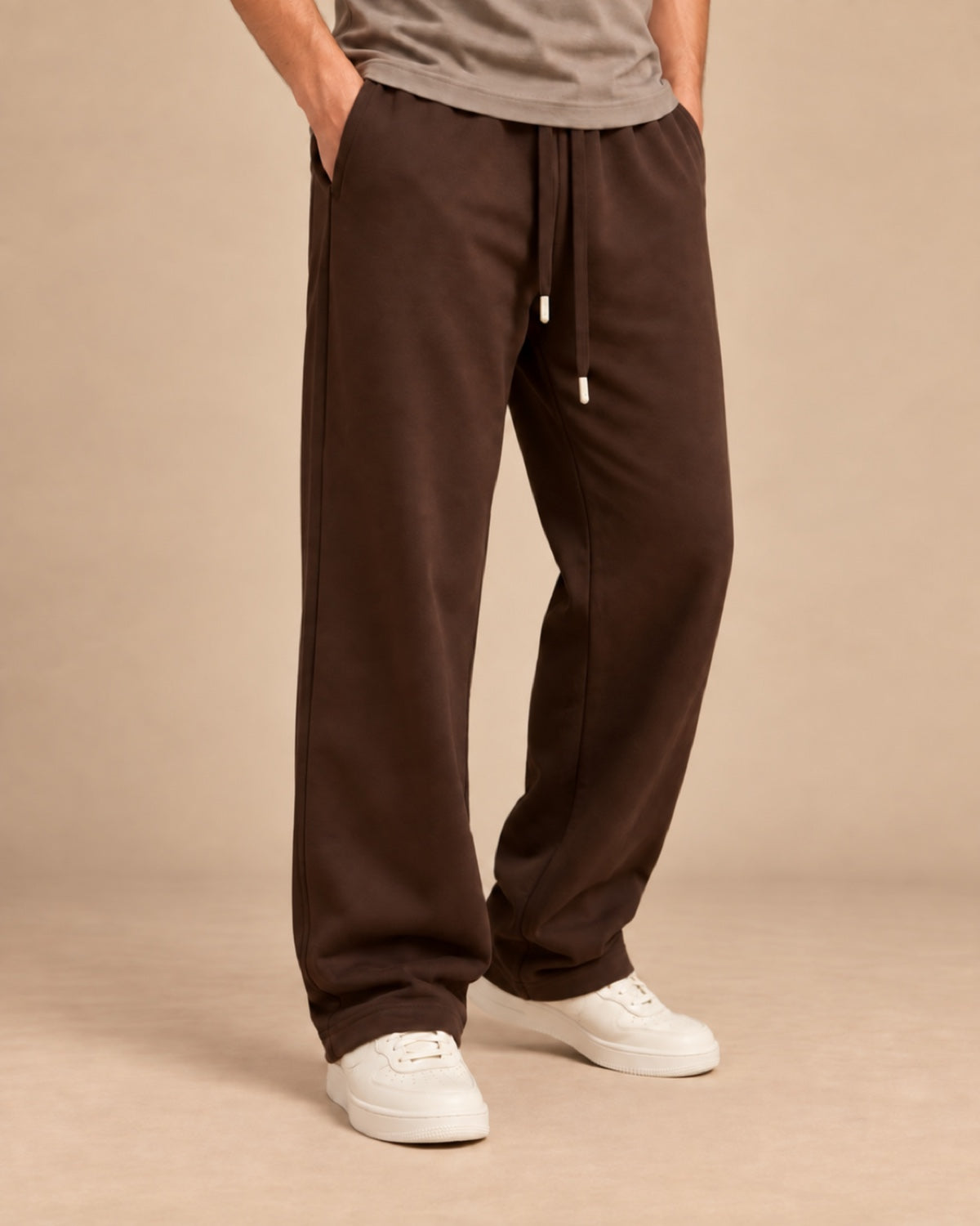 Wide-Leg Sweatpants Brown