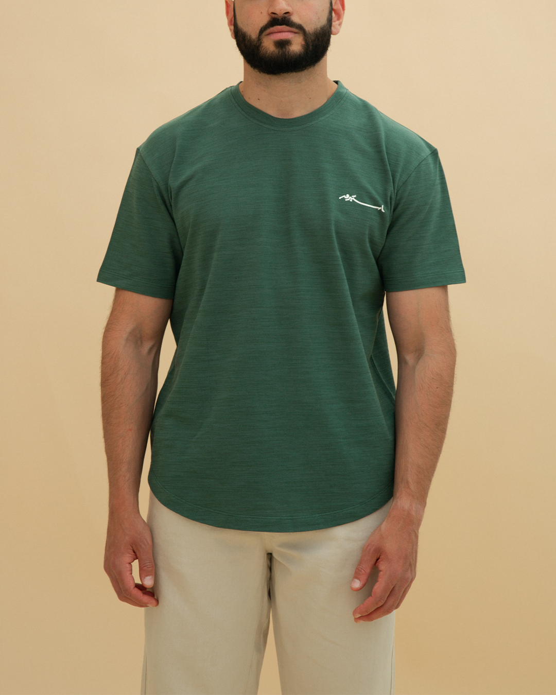 Curved Slub Tee Olive