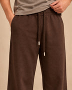 Wide-Leg Sweatpants Brown