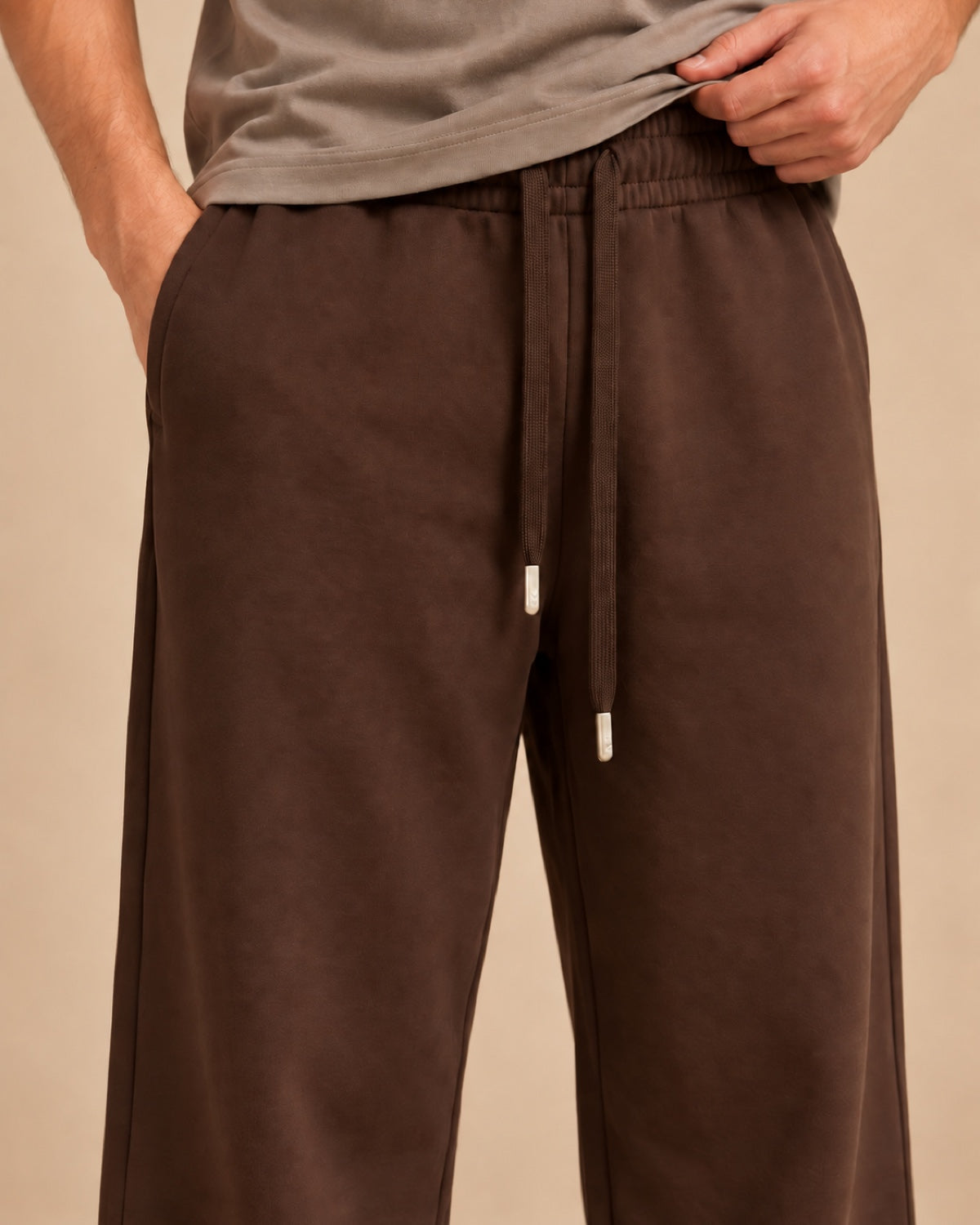 Wide-Leg Sweatpants Brown