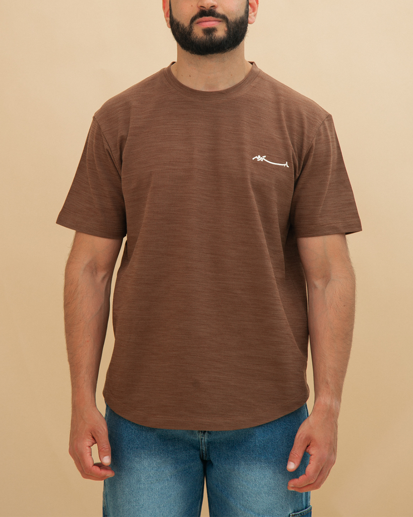 Curved Slub Tee Brown