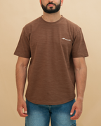 Curved Slub Tee Brown