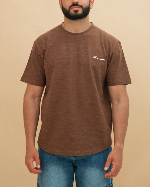 Curved Slub Tee Brown