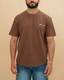 Curved Slub Tee Brown
