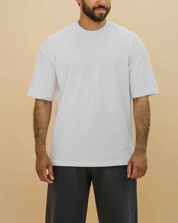 Crew-Neck SajdaFlap™️ Tee
 White