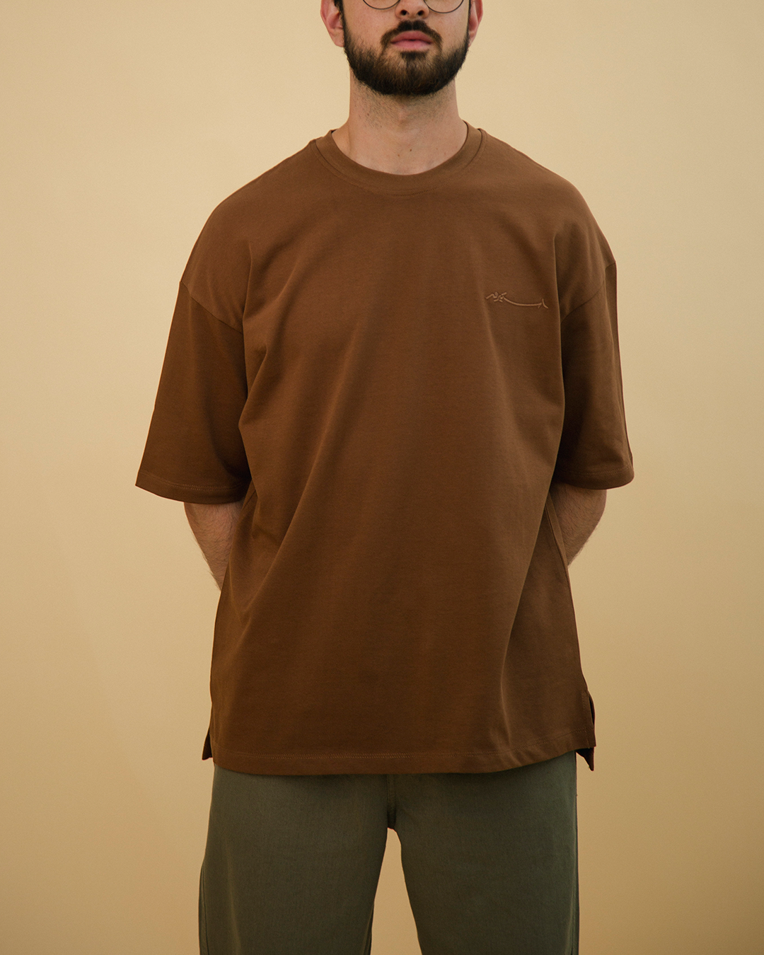 Crew-Neck SajdaFlap™️ Tee
 Brown Main image