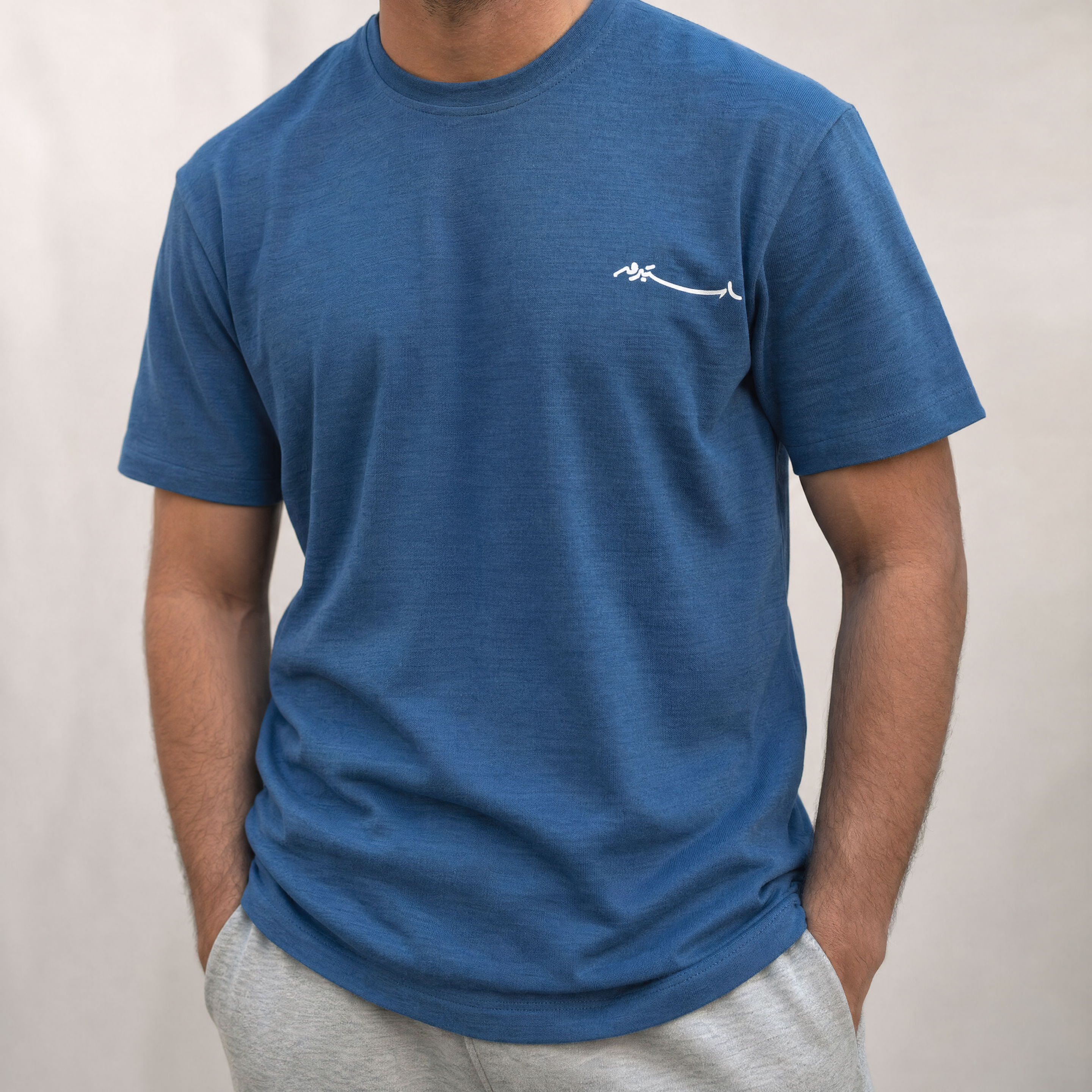 Curved Slub Tee Indigo Main image