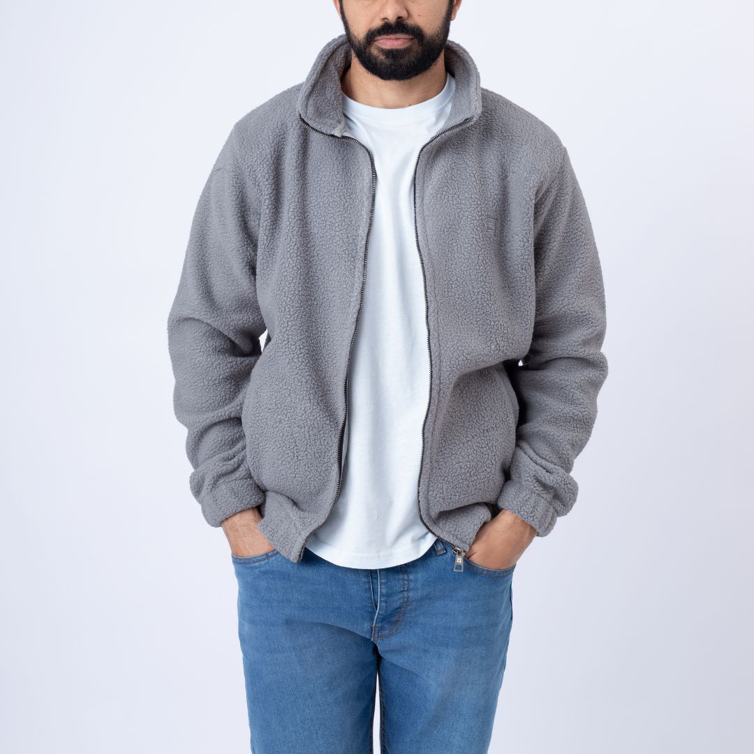 تيدي جاكيت. رمادي