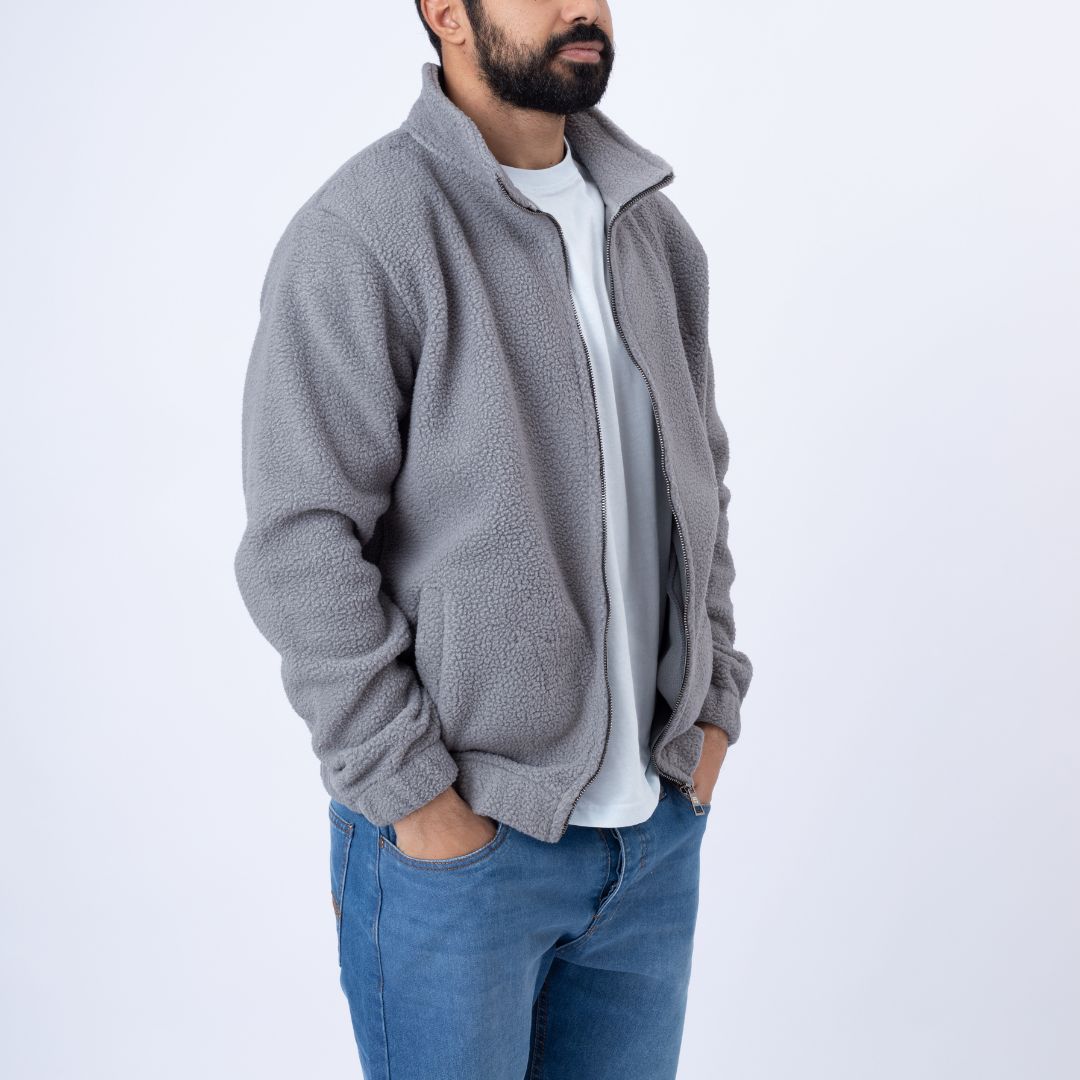 تيدي جاكيت. رمادي