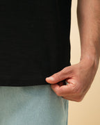 Curved Slub Tee Black