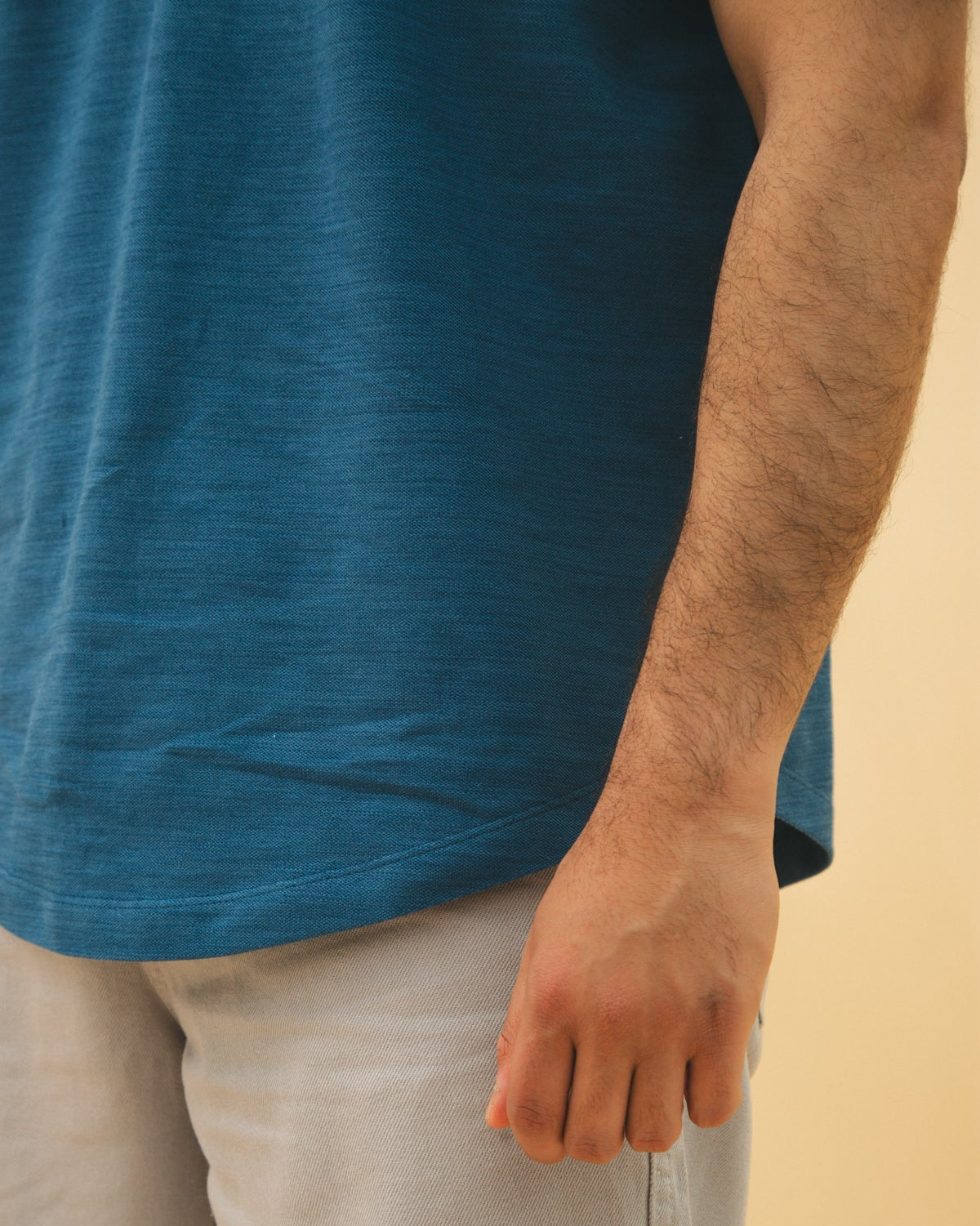 Curved Slub Tee Indigo