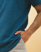 Curved Slub Tee Indigo