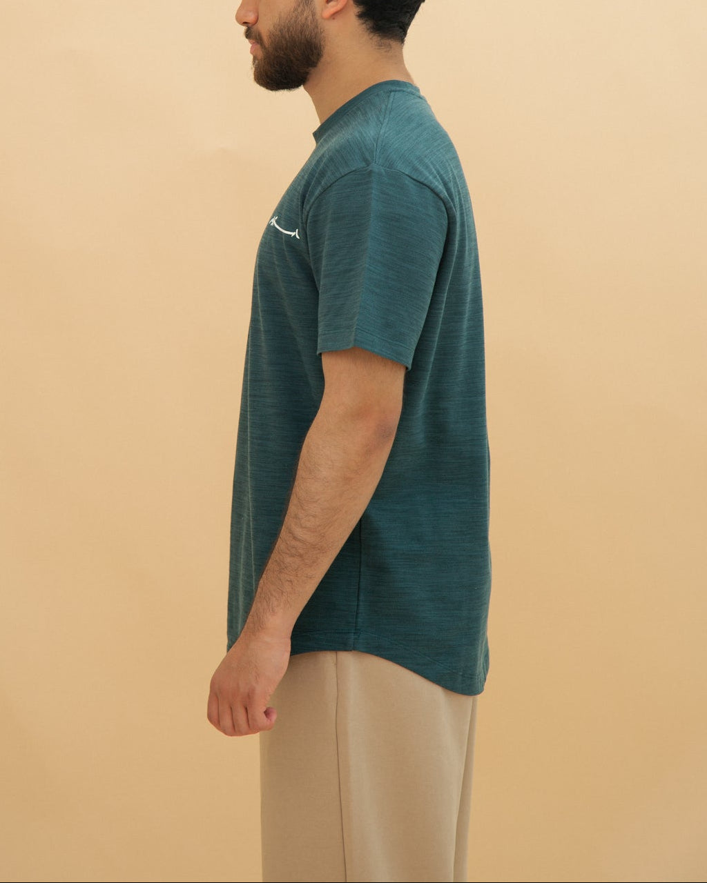 Curved Slub Tee Teal