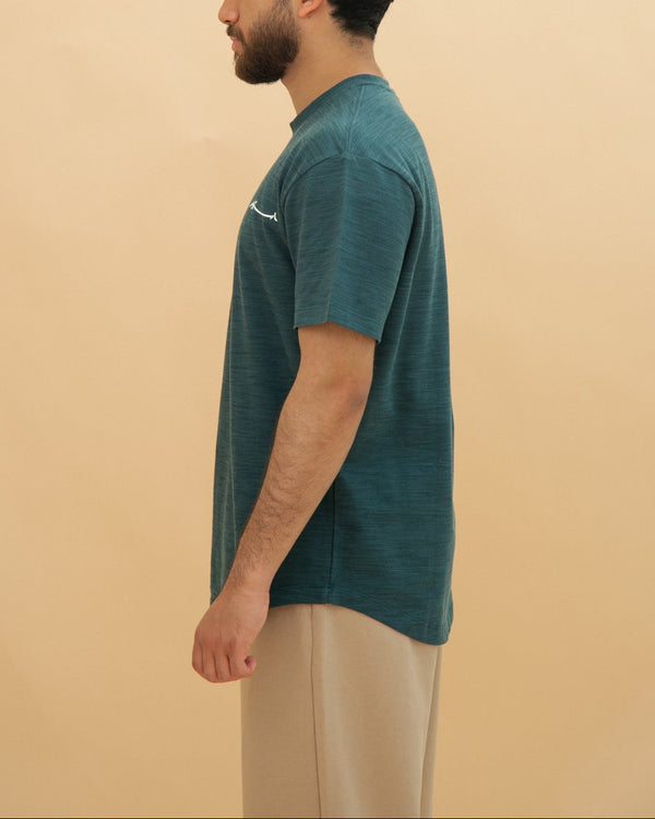 Curved Slub Tee Teal