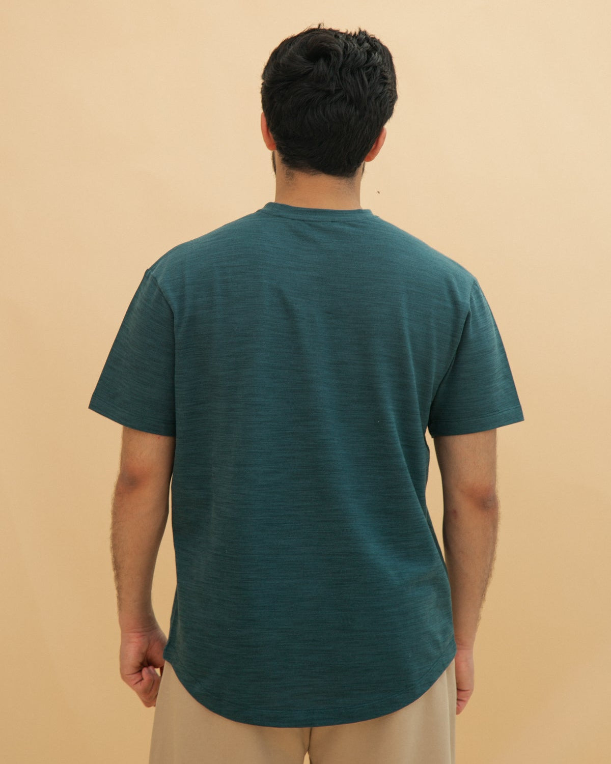 Curved Slub Tee Teal