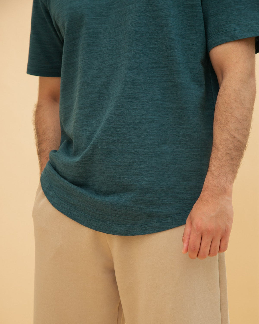 Curved Slub Tee Teal