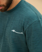 Curved Slub Tee Teal