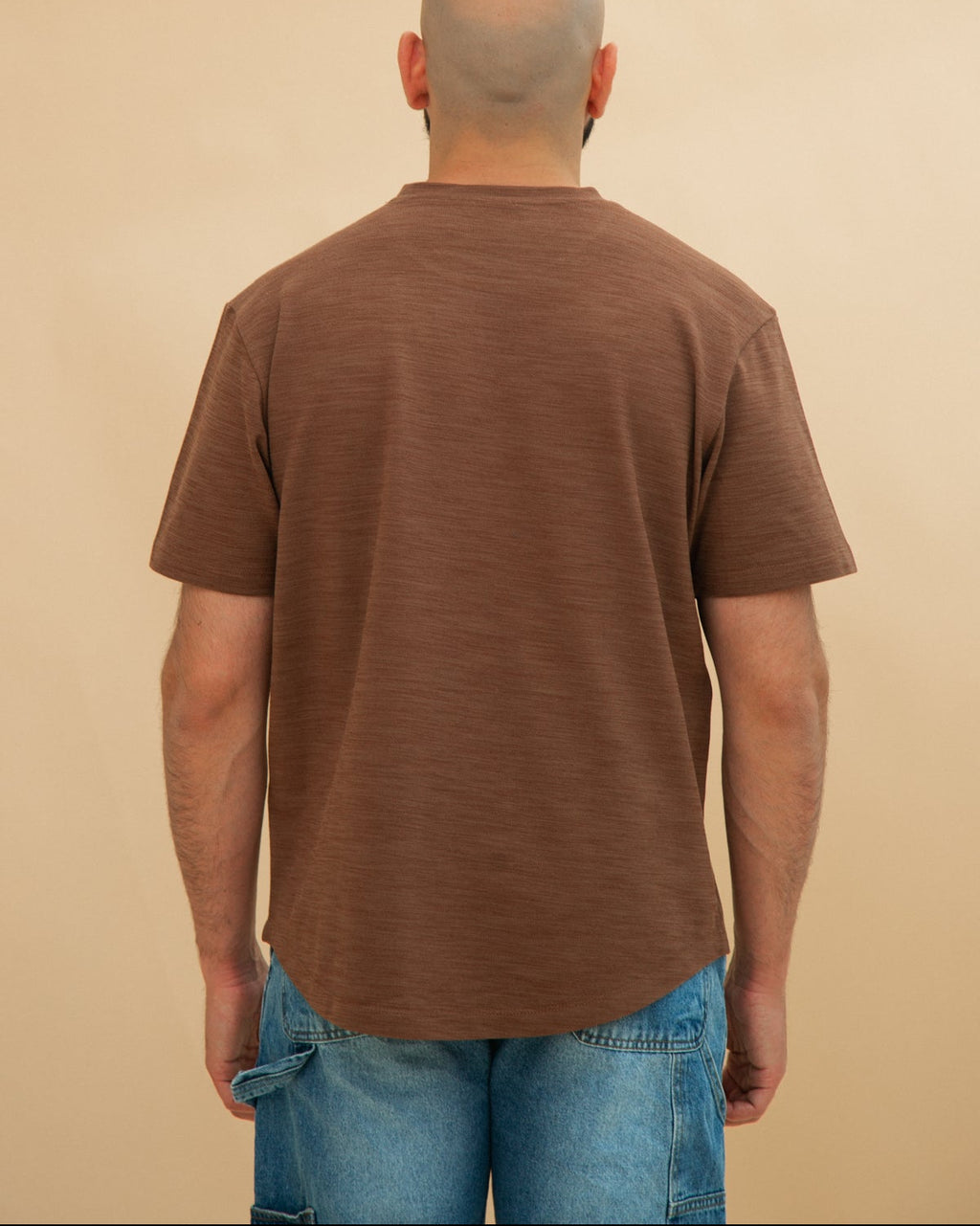 Curved Slub Tee Brown