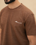 Curved Slub Tee Brown