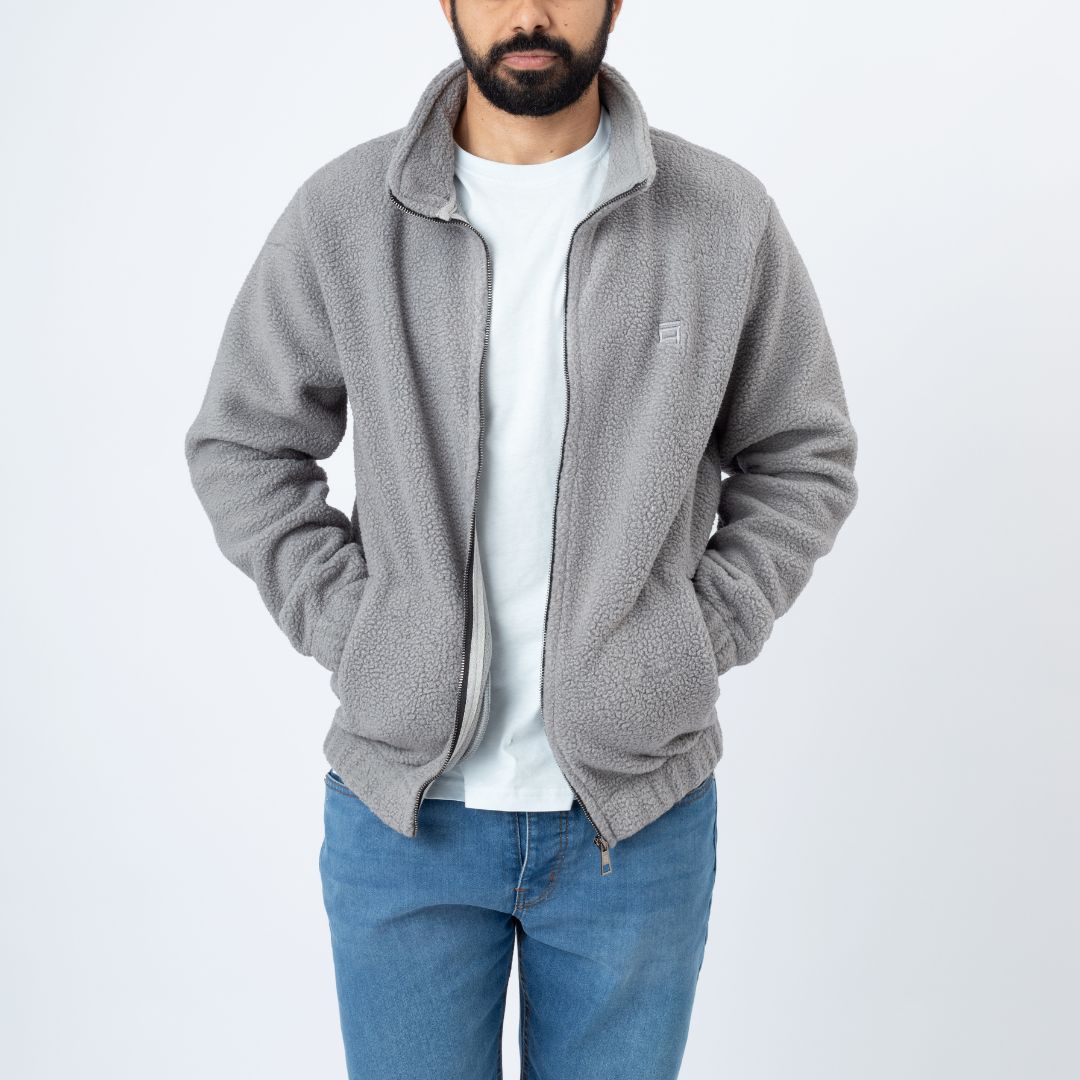 تيدي جاكيت. رمادي