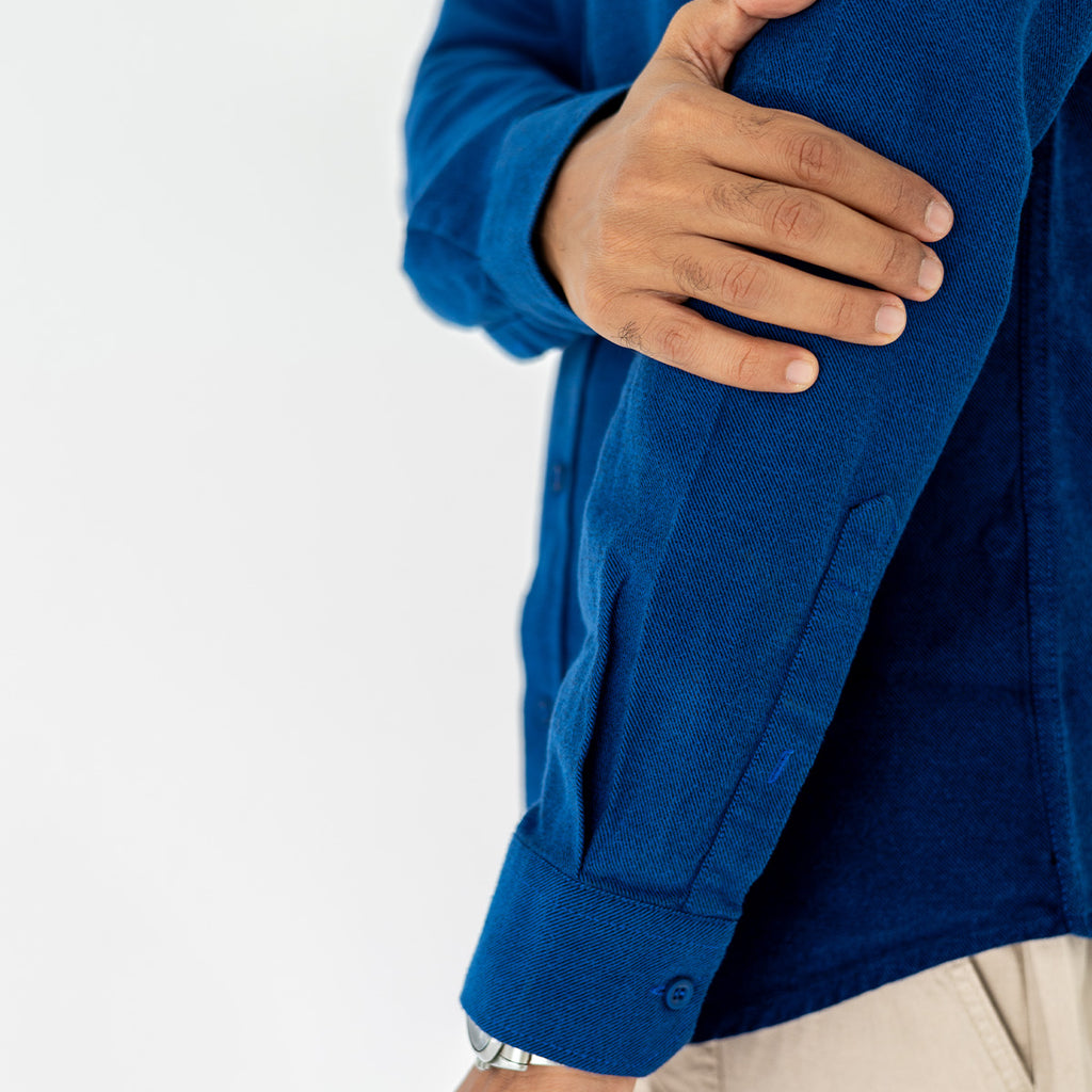 Plain Wool Shirt VCola Blue