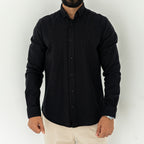 Plain Wool Shirt Black