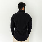 Plain Wool Shirt Black