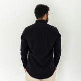 Plain Wool Shirt. Black