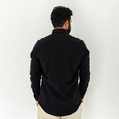 Plain Wool Shirt. Black