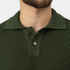 Knitted Polo Shirt Olive Green