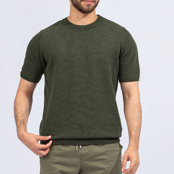 Knitted Crewneck Olive Green