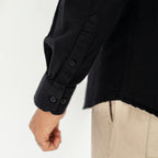 Plain Wool Shirt Black