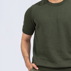 Knitted Crewneck. Olive Green