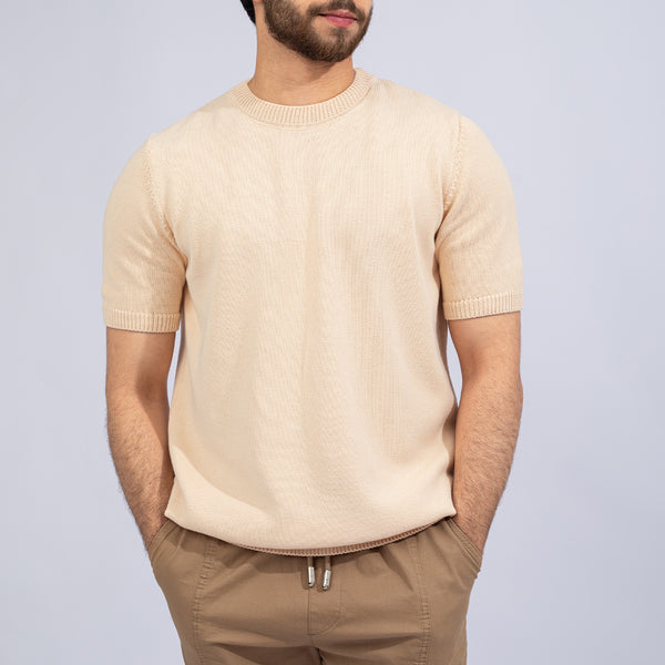 Knitted Crewneck Light Tan