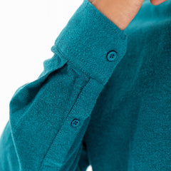 Plain Wool Shirt. Teal