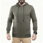 Light Full-Zip Hoodie Olive