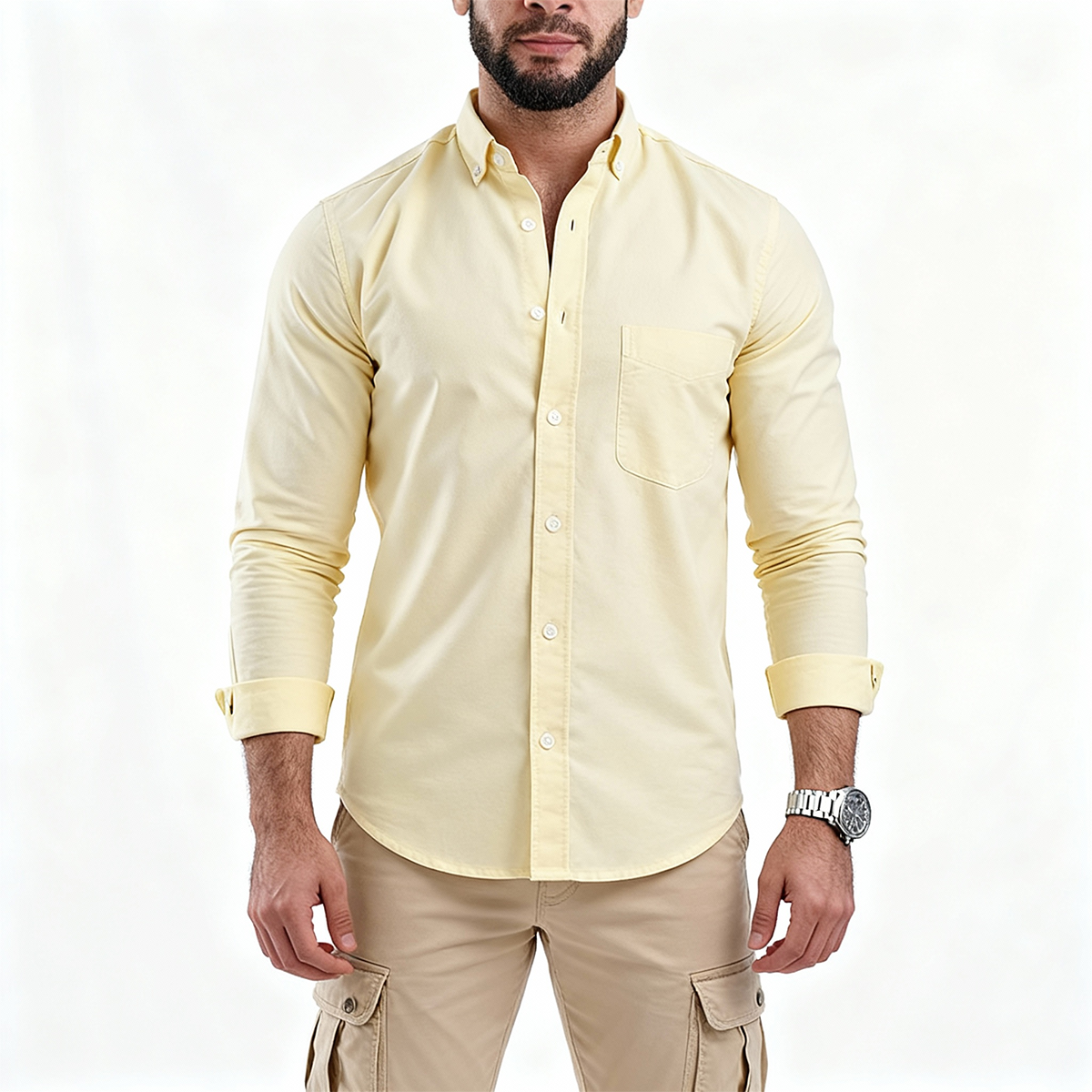 Plain Oxford Shirt Light Yellow