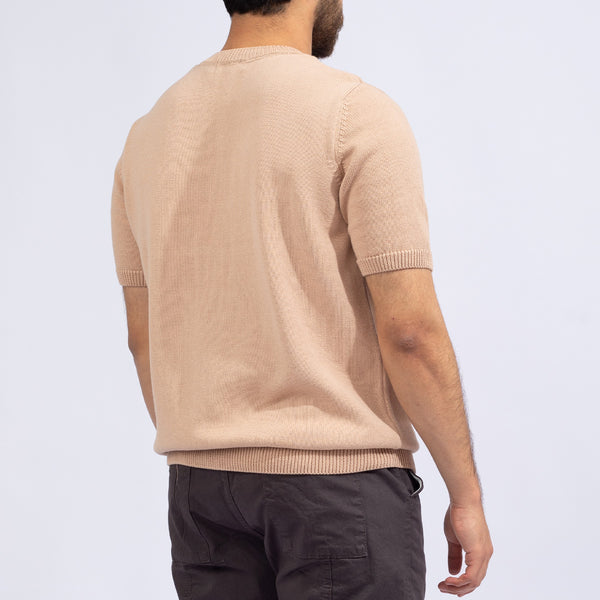 Knitted Crewneck Beige Tan