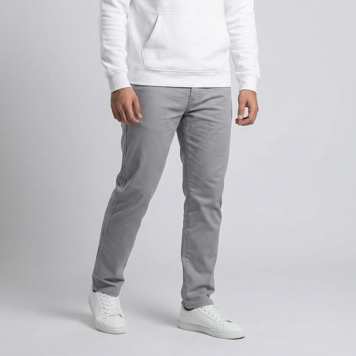 Classic Gabardine Pants . Light Gray