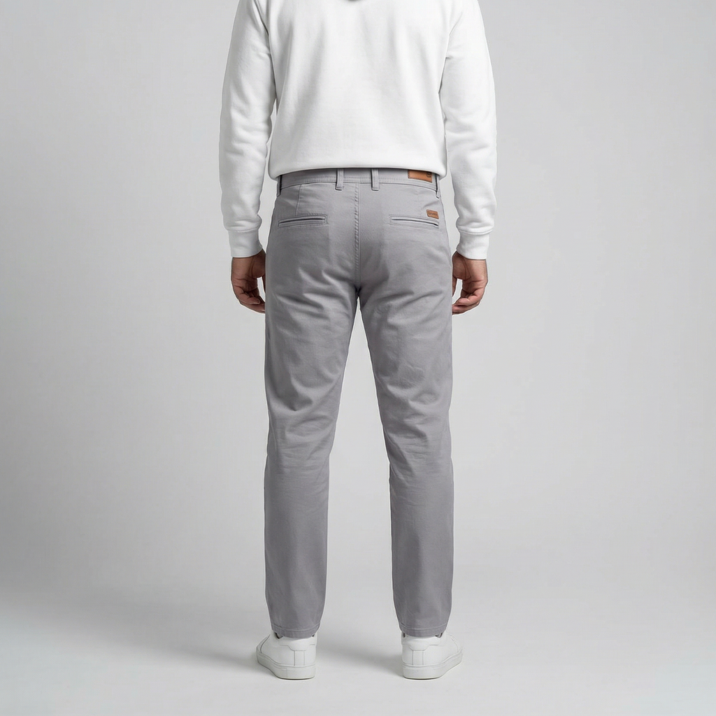 Classic Gabardine Pants . Light Gray