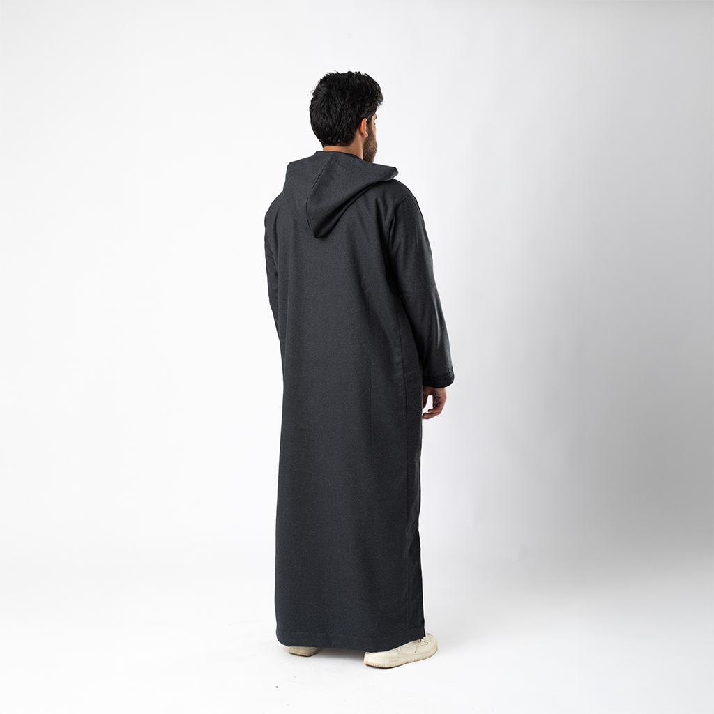 Wool Thawb Midnight Steel