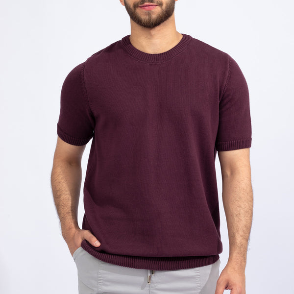 Knitted Crewneck Burgandy